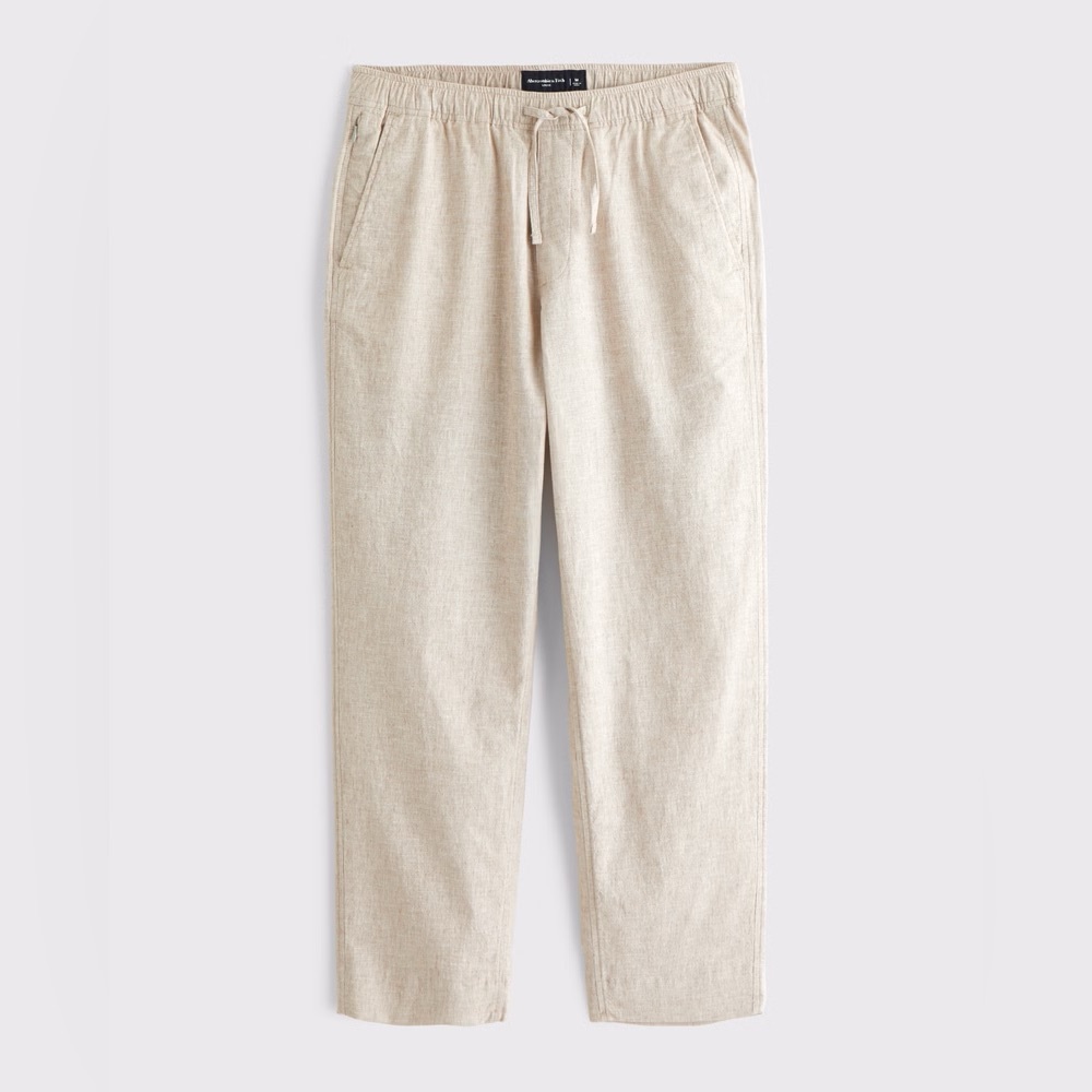 Abercrombie and Fitch Men’s loose linen blend pull on pants
